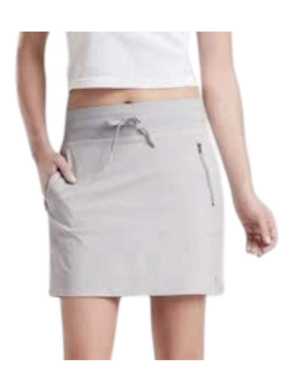 Athleta Trekkie North Skort Light Gray Hiking Athletic Skirt Pockets Size 6
